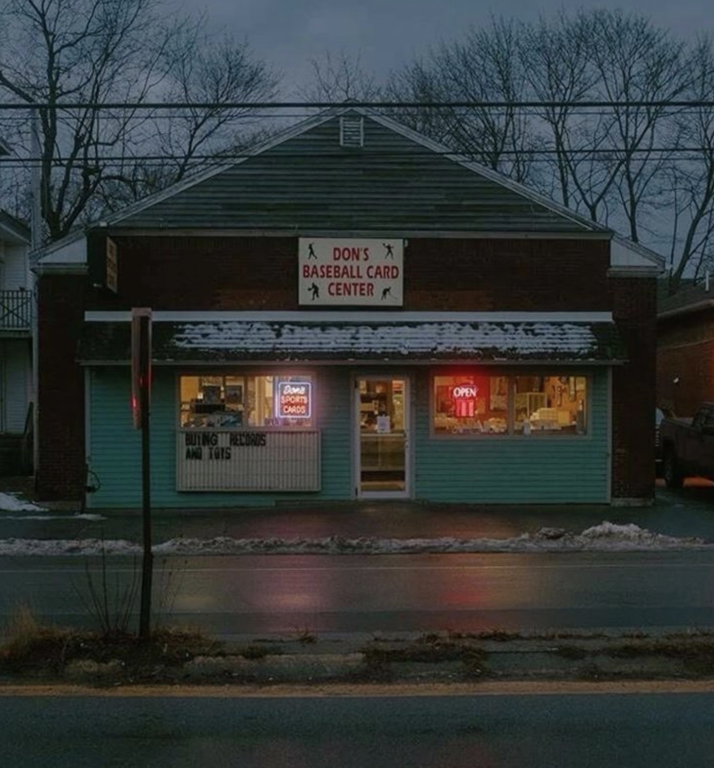 small town aesthetic - X Don'S X Baseball Card Center Buting Records And Toys Don Sports Cards Open